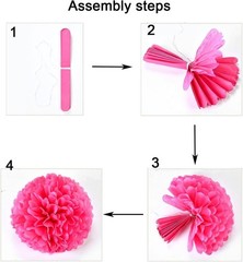 12pcs Black Red Green and Yellow Paper Pom Poms Decorations for Black History…