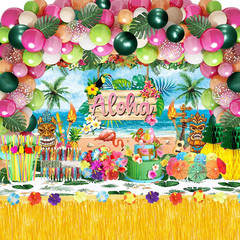 161 Pcs Hawaiian Luau Party Decorations, Tropical Summer Beach Party Supplies In