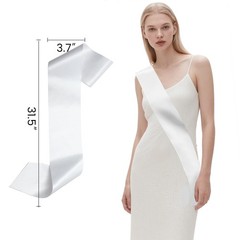 12 PCS White Blank Satin Sashes Plain Party Accessory DIY Graduation Wedding