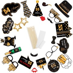 Happy 55th Birthday Party Photo Booth Props Cheers to 55th Birthday 36pcs Pap…
