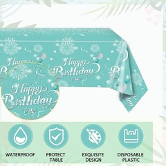 41Pcs Teal Birthday Decorations for Women Girls,Teal Silver Tableware Set Party