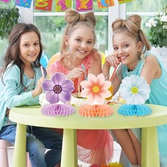 9 PCS Spring Flower Centerpieces Honeycomb Birthday Party Decorations Girls