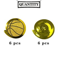 12 PCS Basketball Hanging Swirl Decorations Glitter Sport Birthday Foil Decor