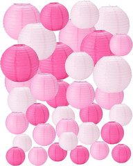 48 Pcs Paper Lanterns Party Decorations Chinese Lanterns round Paper Decor 4/6/8