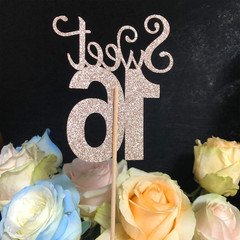 10-Pack Glitter Gold Double Sided Sweet 16 Birthday Anniversary Centerpiece Stic