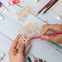 20Pack Mini Happy Birthday Wood Wall Art Happy Birthday Unfinished Ornaments