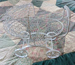 Large White Metal Carriage Stroller Centerpiece Room Decoration Baby Shower more