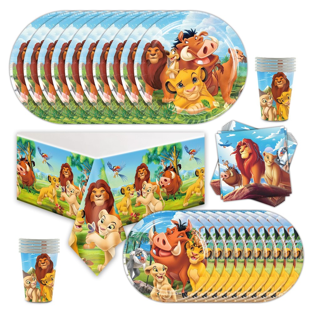 Lion King Party Supplies Set Plates Cups Tablecloth Napkins Birthday Decor