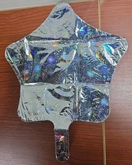 9in Holographic Firework Star Shaped Heat Seal Balloons Pack Of 10