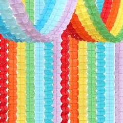 Rainbow Red-Orange Green-Blue Purple Streamers Garland – 12pcs Colorful Theme…