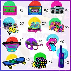 Chinco 48 Pcs 90s Theme Party Decorations Swirls Hanging Birthday Hip Hop