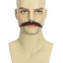 Realistic Human Hair Mustache & Beard for Men, Thick Fake Beard with Invisibl…
