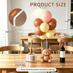 6 Pack Clear Acrylic Balloon Stand Kit, 15.75 Inch Reusable Balloon Sticks Ho…