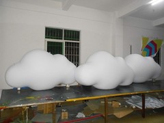 3.28-9.84FT PVC Inflatable Cloud Balloons Indoor Hanging Decoration w/ Accessory