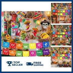 Horaldaily Mexican Fiesta 44 Pieces Party Hanging Swirl Banner Decorations, C…