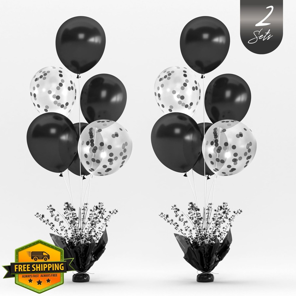 Besutolife Black Balloon Table Centerpiece Kit 2 Set