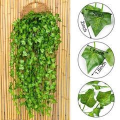 DearHouse 84 Feet 12 Strands Artificial Ivy Leaf Plants 12pcs Vine, Green