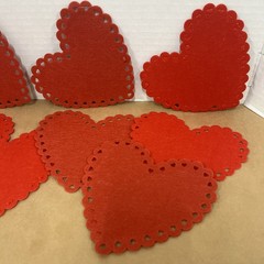 Red Felt Hearts ( 8 Pieces) Party Decor