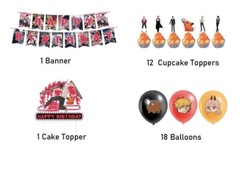 Anime Chainsaw Man Theme Birthday Party Decorate Supplies Set US Seller