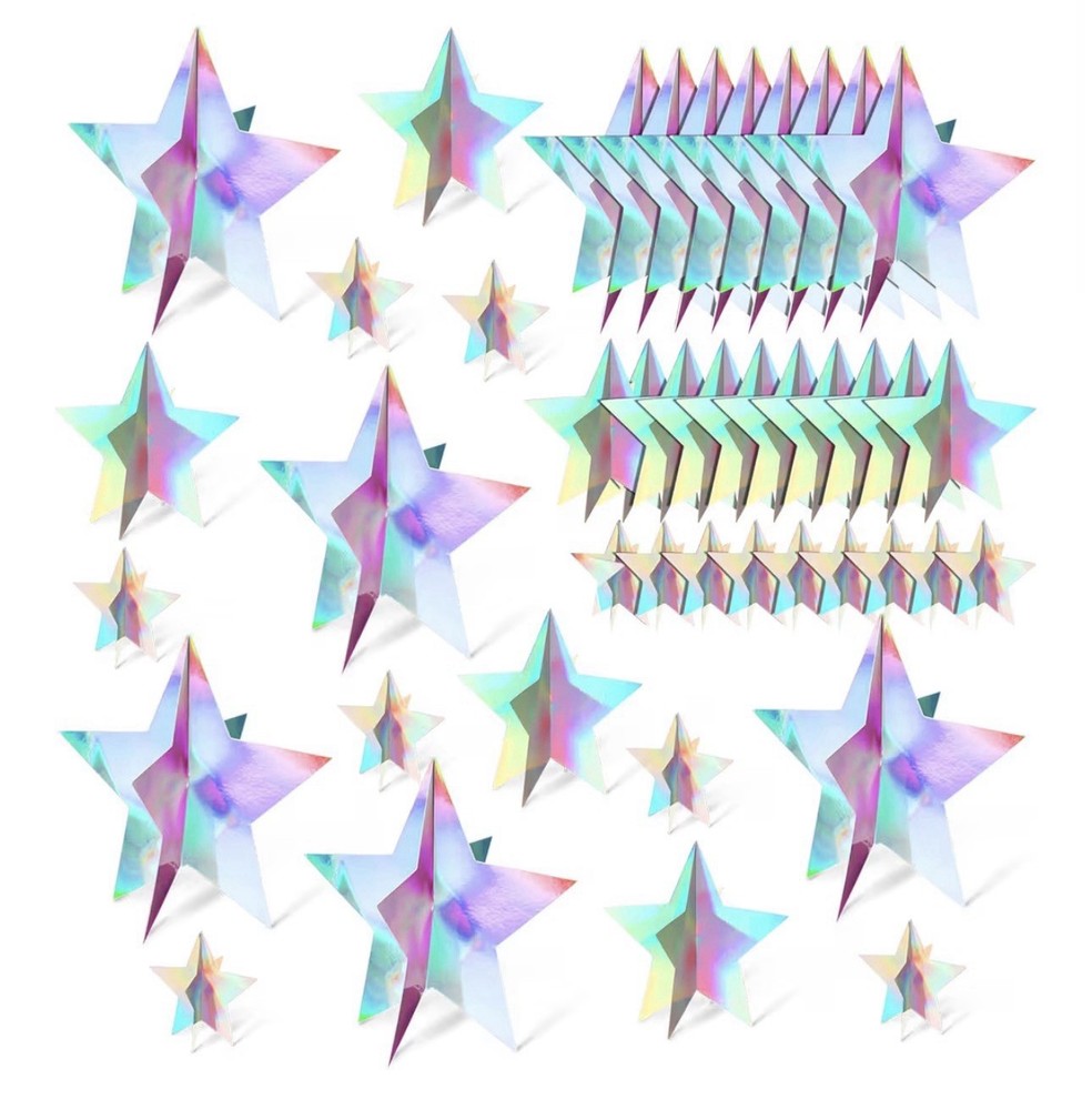 42 3D Star Centerpieces Decorations for Tables in 3 Sizes