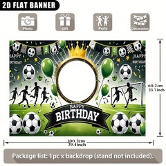 1pc 2D Personalized Custom Name Text Number Soccer Party Banner Football Decor♪