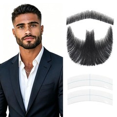 Fake Mustache, mustach, Goatee, Human Hair Fake Beard, Full Handmade