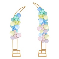 2Pcs Metal Wedding Arch Backdrop Flower Stand Balloon Stand Party Event Decor