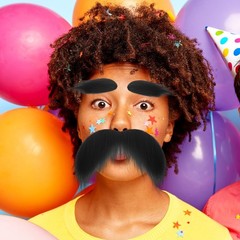 2 Pcs Fake Mustache Eyebrows Black Fake Beard Self Adhesive Stick on Mustache…