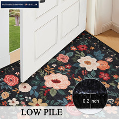 DUKINO 2×6 Runner Rug for Hallway, Washable 2′ x 6′ (Rectangular), Black