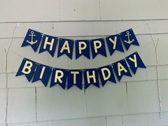 Handmade Nautical Birthday Banner, Anchor Birthday Banner, Sea Birthday B084