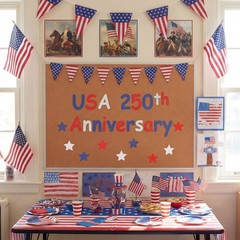 45 Pcs Mini Patriotic Star Cutouts 3 Inches 4th of July Red White Blue Memorial