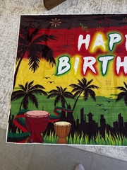 Reggae Happy Birthday Backdrop 8x6FT Jamaican Rastafari Palm Tree Reggae Party.