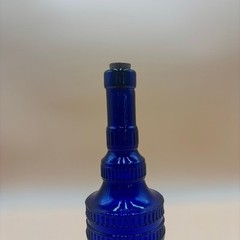 Vintage Cobalt Blue Glass Bottle with Cork – 12” Tall, Hi-Mark China