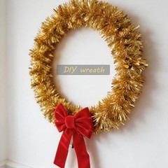 4 Pcs Gold Tinsel Garland Each 6.56 FT Hanging Glitter Metallic Foil Textured