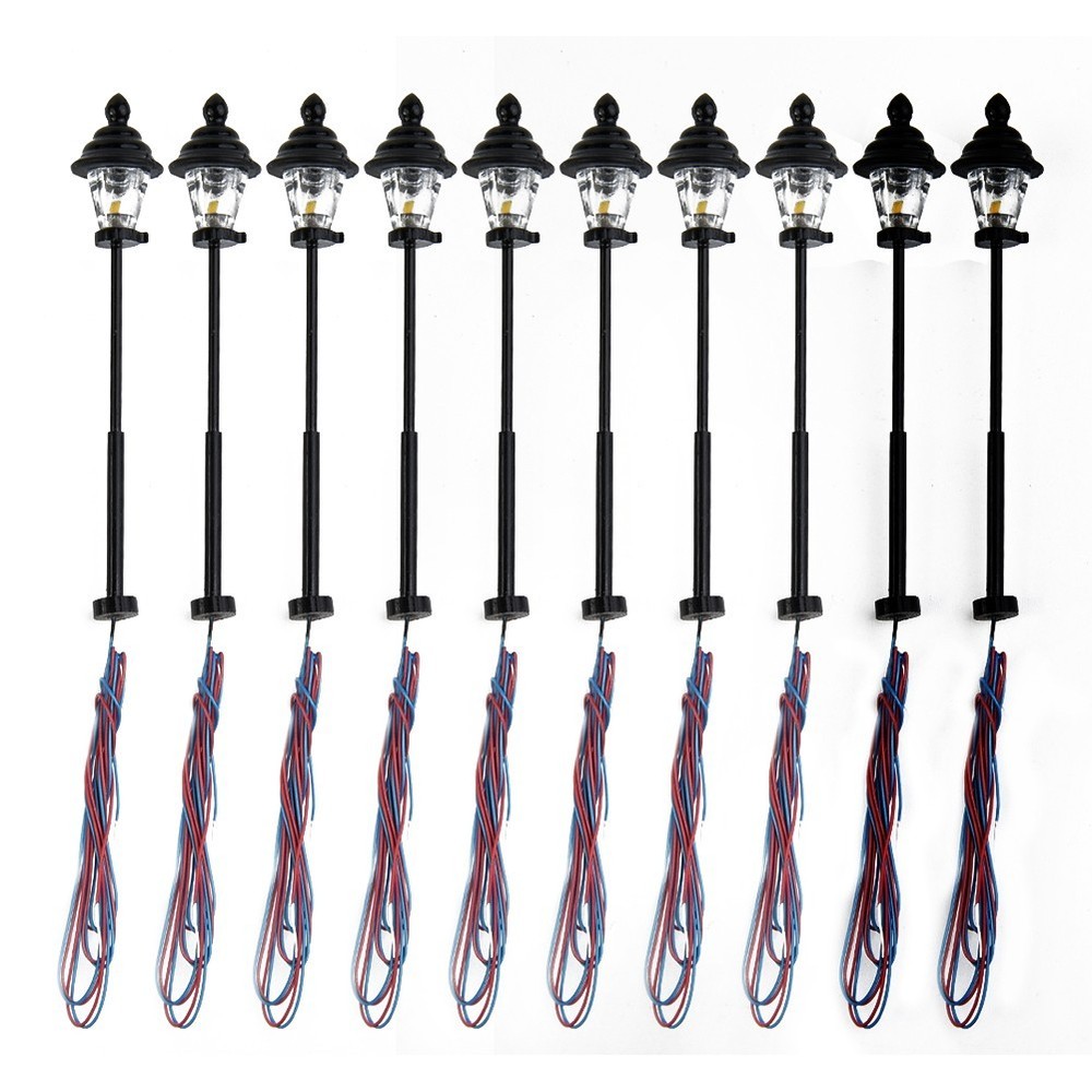 10pcs Model Railway Led 1:160 Lamps N Scale Gauge 4.5cm Round-Head Street Lights
