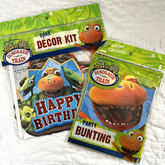 Dinosaur Train Birthday Party Decor Set Cake Topper Bunting Happy Birthday Sign
