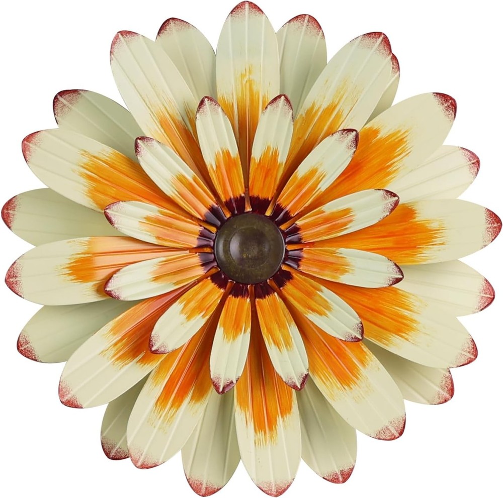 YEAHOME Metal Flower Wall Decor, 16″ Wall Art Hanging Decorations for Home Ba…
