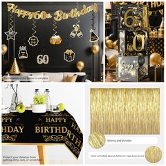 266 PCS 60th Birthday Decorations Men Set For 25 People Plates Cake Topper