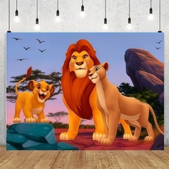 Lion King Simba Backdrop Happy Birthday Banner Baby Shower Photo Background