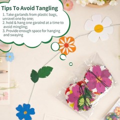 2 Pcs x 13ft Spring Flower Garland Wildflower Party Decor, Wildflower Paper