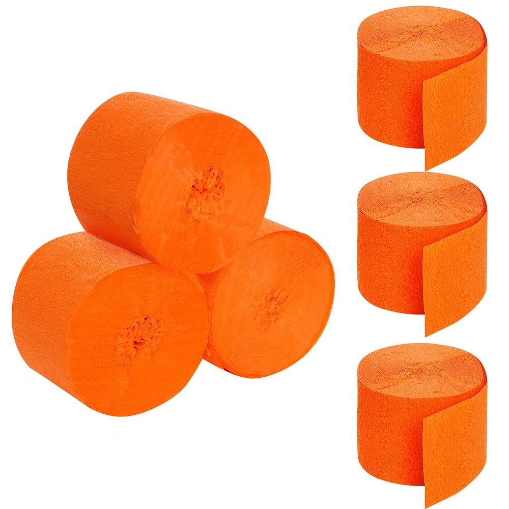 Halloween Orange Crepe Paper Party Streamers Hanging Decoration 82ft 6 Rolls