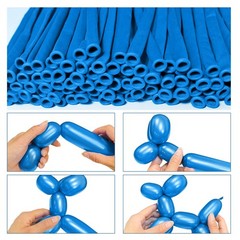 260 Shiny Metallic Blue Twisting Balloons for Party Decorations, 100pcs