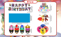 Power Rangers Birthday Party Decorations Set Balloon Banner Cake Topper for Kids
