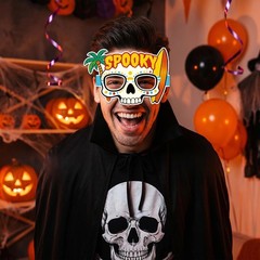 24 Pcs Summer Halloween Party Decorations Glasses,Funny Summer Skeleton Paper…