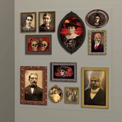 Scene Setters Gothic Mansion Portraits Halloween Hallway Decorations Prop Kit