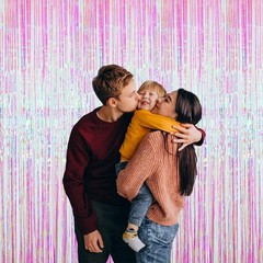 Multicolor Foil Fringe Curtain 3.2 x 9.8 ft – Ideal for Celebrations and Photos