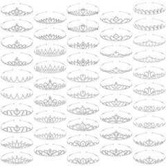 Yunlly 48 Pieces Crystal Tiara Crowns Set Princess Party Tiaras Bulk Silver R…