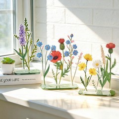 Acrylic Flower Table Centerpieces, Set of 3 Decorative Clear Acrylic Floral C…