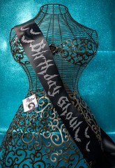 NEW Birthday Ghoul with bats Sash Gothic Party Sash Fit up to 4XL