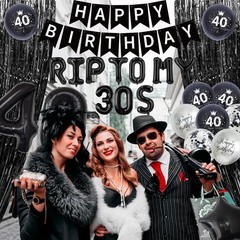 40th Birthday Decorations Black Silver – Happy Banner Rip to My 30s